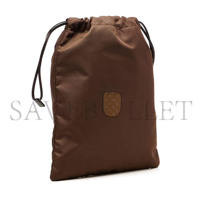PRADA WISH LEATHER-TRIMMED RE-NYLON POUCH 1NK001 (35*29cm)